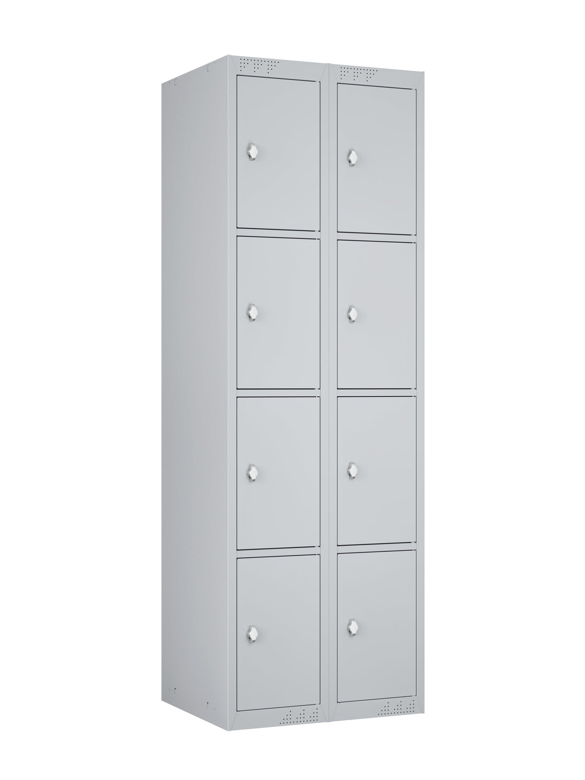 KDK Double Unit Locker 4-Tier Flat Pack - Main (1) and Add-on (1) Unit - Light Gray
