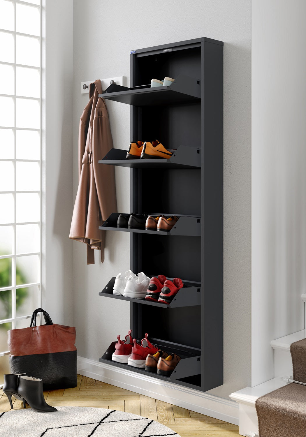 5 Door Metal Shoe Cabinet - AYK