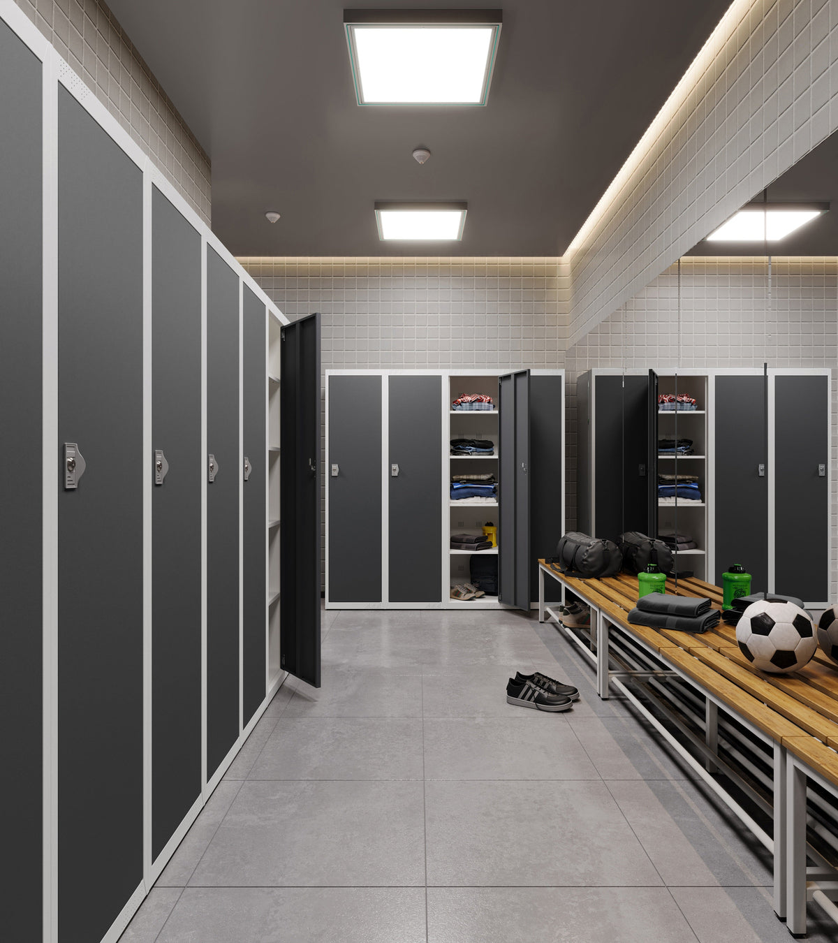 KDS Metal Storage Cabinet with 4 Adjustable Shelves and Cylinder Lock