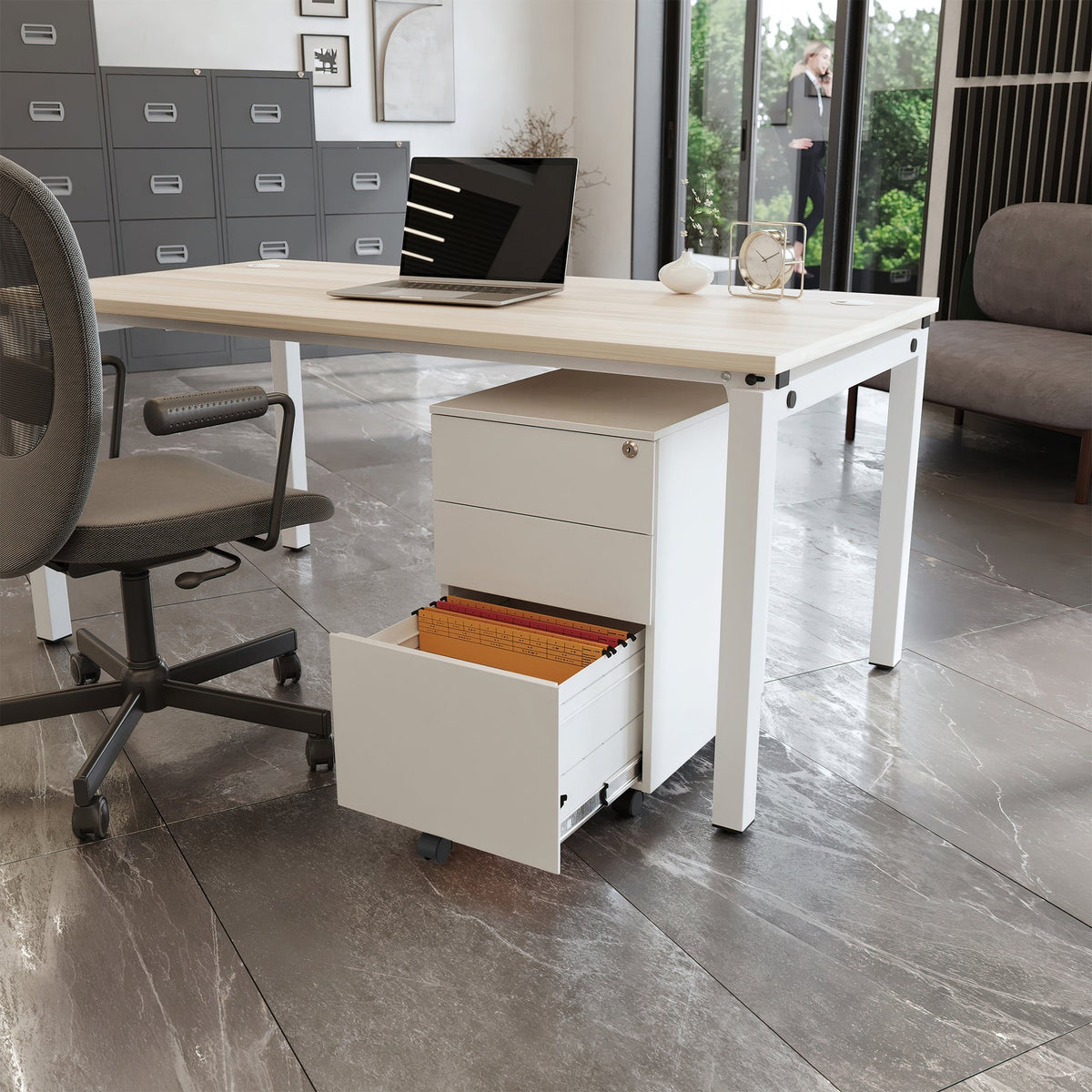 3-Drawer Metal Pedestal With Lock - JMKG