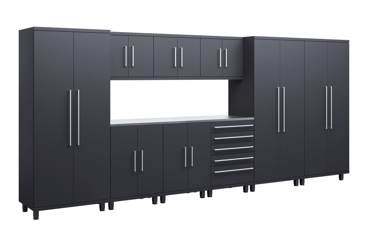 Prestige Series 10pc Cabinet Set with Bases, Tool Drawer, Wall Cabinets and 36" Lockers