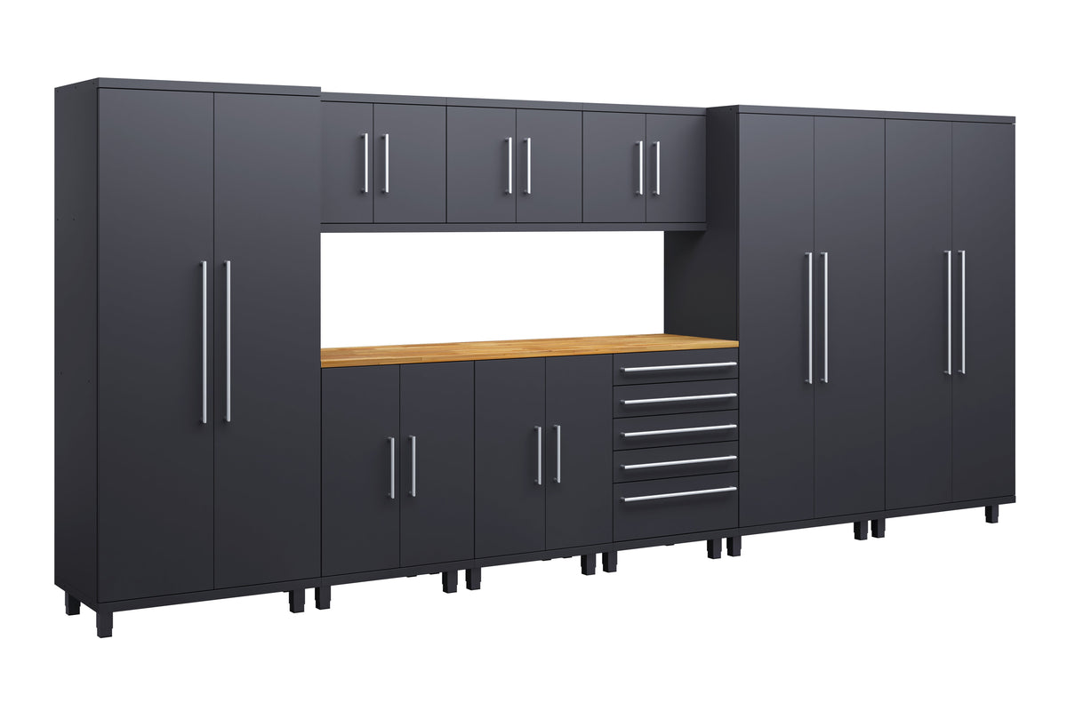 Prestige Series 10pc Cabinet Set with Bases, Tool Drawer, Wall Cabinets and 36" Lockers