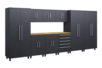 Prestige Series 10pc Cabinet Set with Bases, Tool Drawer, Wall Cabinets and 36" Lockers