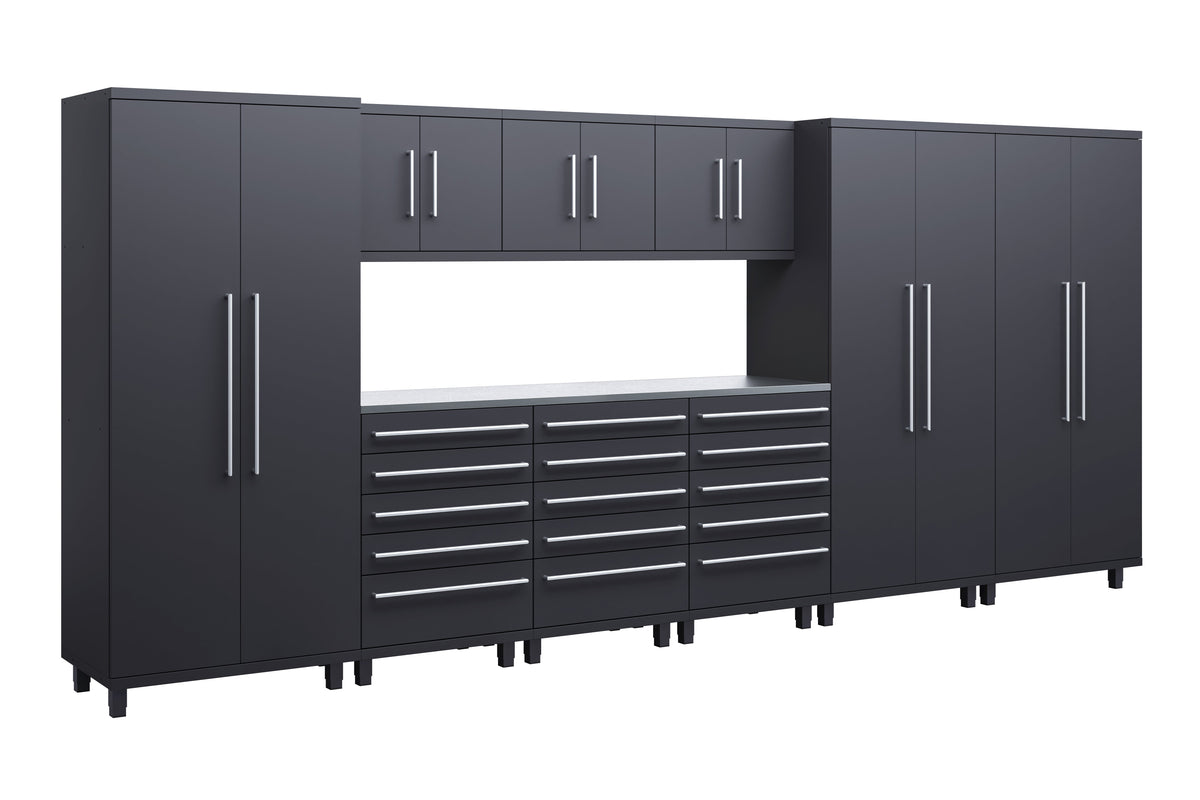 Prestige Series 10pc Cabinet Set with Tool Drawers, Wall Cabinets and 36" Lockers