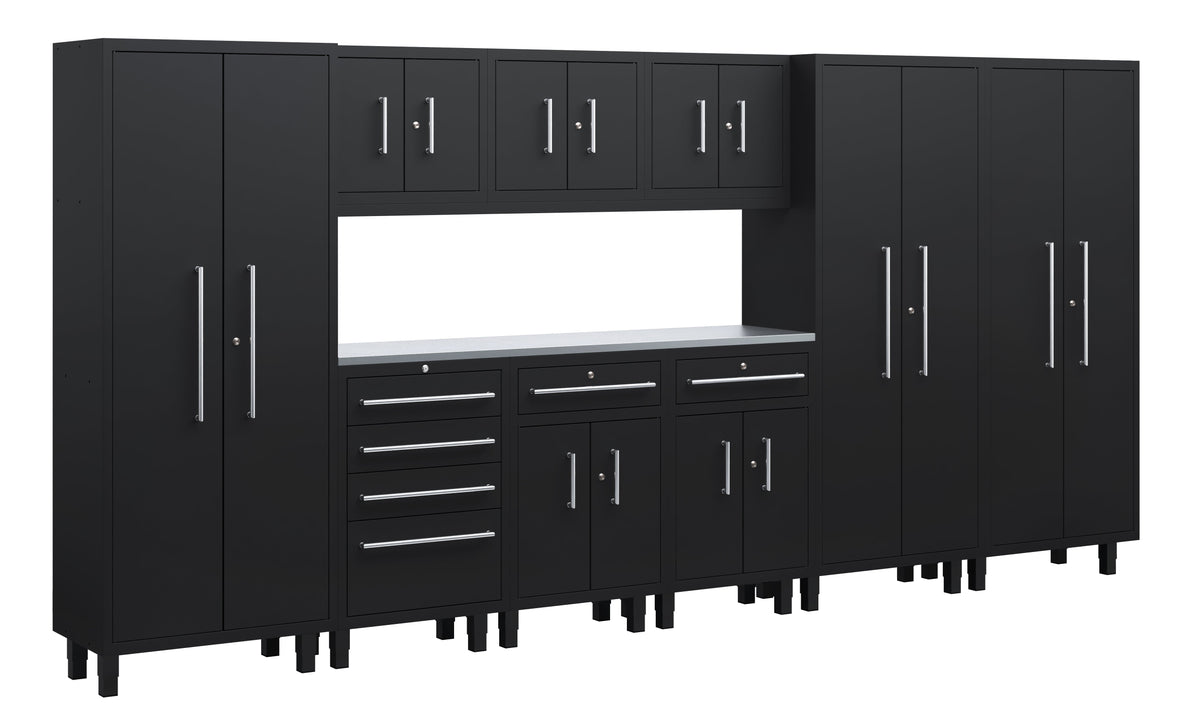 Core Plus Series 10pc Cabinet Set with Base, Split, Tool Drawers, Wall Cabinets and 30" Lockers