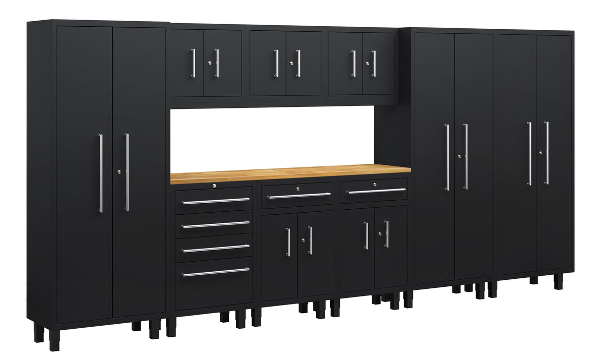 Core Plus Series 10pc Cabinet Set with Base, Split, Tool Drawers, Wall Cabinets and 30" Lockers
