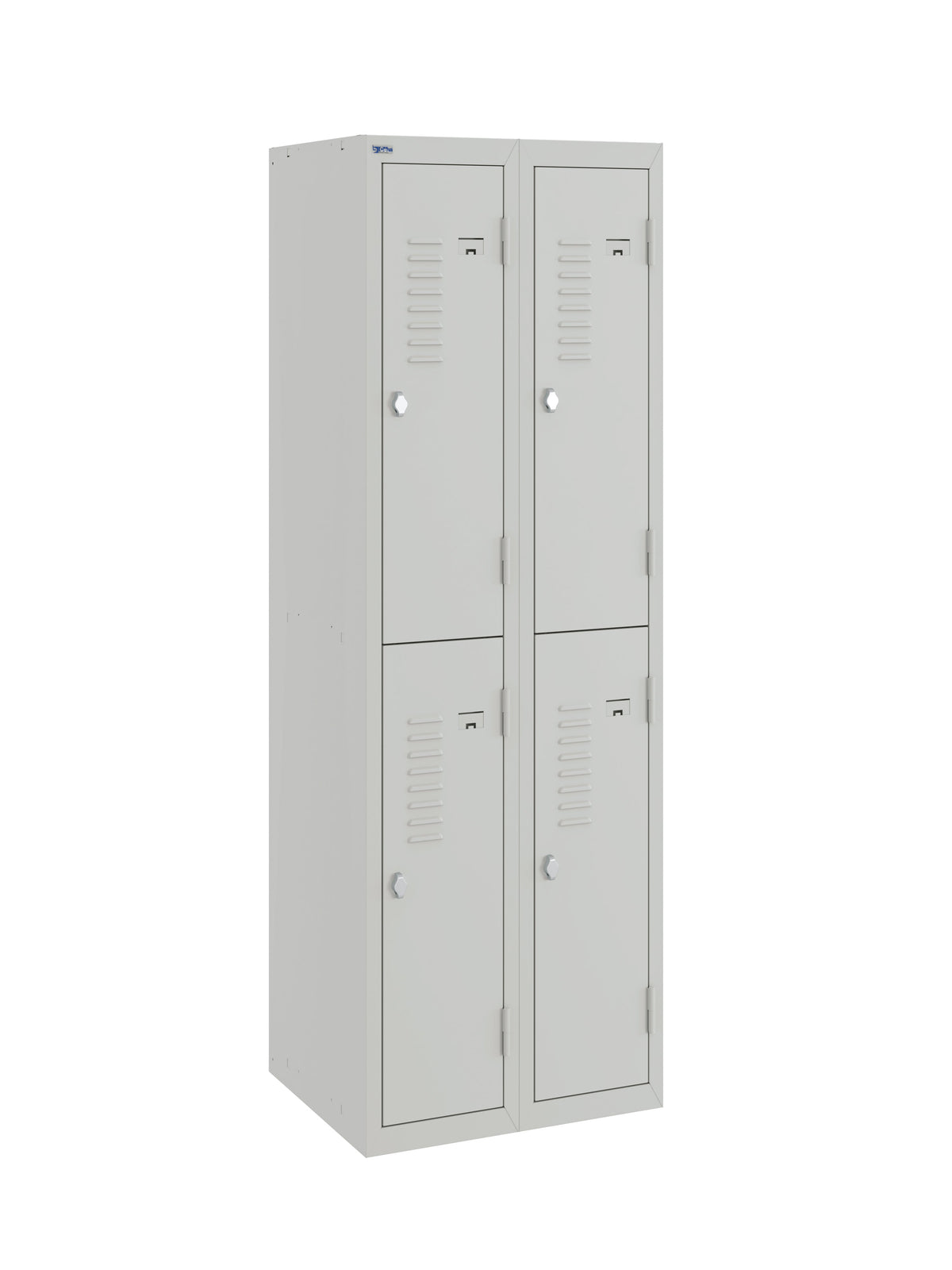 BDS Double Unit Locker 2 - Tier Flat Pack - Main (1) and Add-on (1) Unit - Light Gray