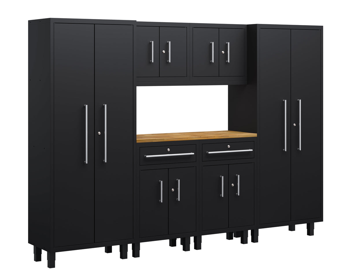 Core Plus Series 7pc Cabinet Set with Split Cabinets, Wall Cabinets and 30" Lockers