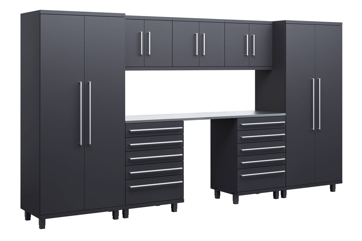 Prestige Series 8pc Cabinets Set with Tool Drawers, Wall Cabinets and 36" Lockers