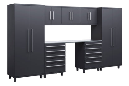 Prestige Series 8pc Cabinets Set with Tool Drawers, Wall Cabinets and 36" Lockers