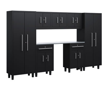Core Plus Series 8pc Cabinets Set with Split Cabinets, Wall Cabinets and 30" Lockers