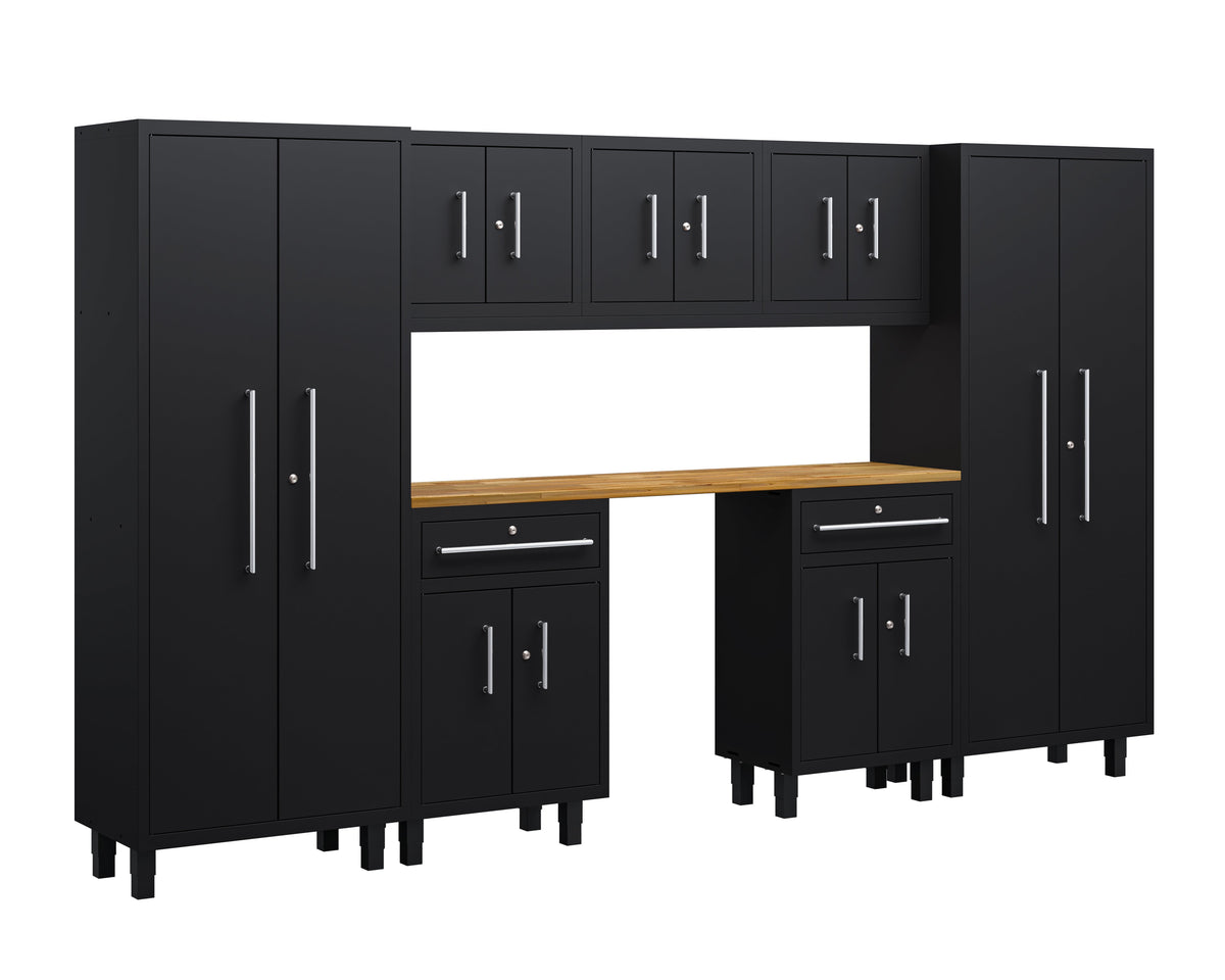 Core Plus Series 8pc Cabinets Set with Split Cabinets, Wall Cabinets and 30" Lockers