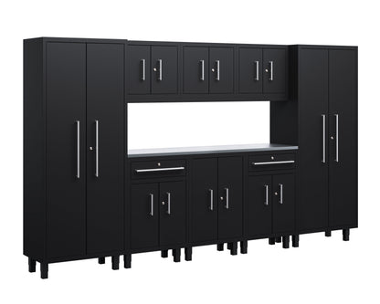 Core Plus Series 9pc Cabinet Set with Base, 2 Split Cabinets, Wall Cabinets and 30" Lockers