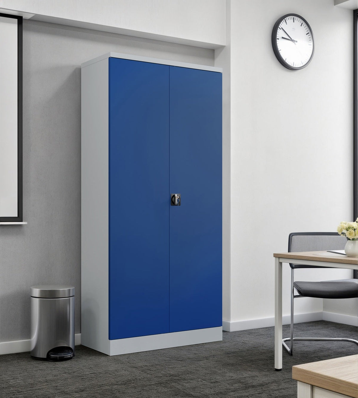BDM Metal Storage Cabinet with Square Handle Lock and 4 Height Adjustable Shelves
