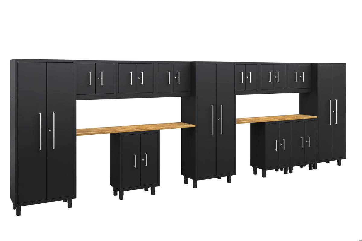 Core Plus Series 14pc Cabinet Set with Base, Wall Cabinets and 30" Lockers