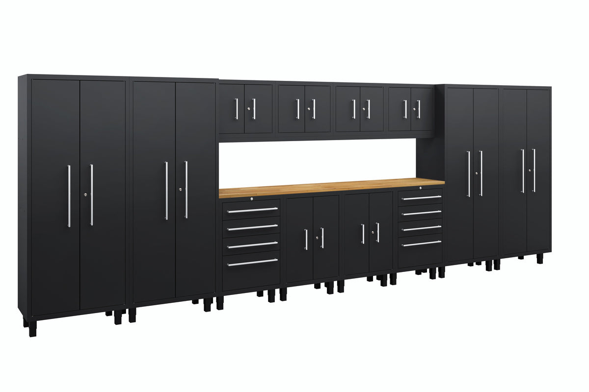 Core Plus Series 14pc Cabinet Set with Base, Tool Drawers, Wall Cabinets and 30" Lockers
