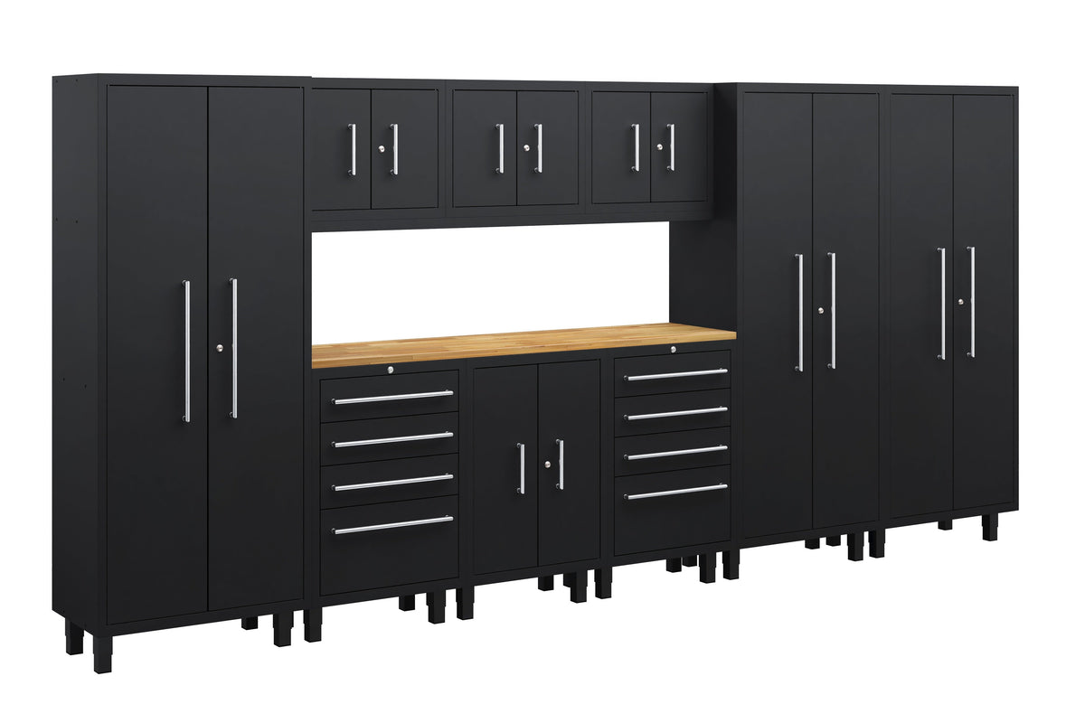 Core Plus Series 10pc cabinet set with Base, Tool Drawers, Wall and 30" Locker Cabinets