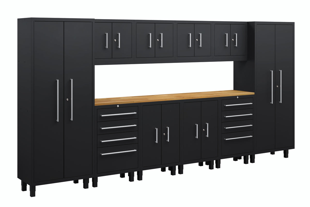 Core Plus Series 12pc Cabinet Set with Base, Tool Drawers, Wall Cabinets and 30" Lockers