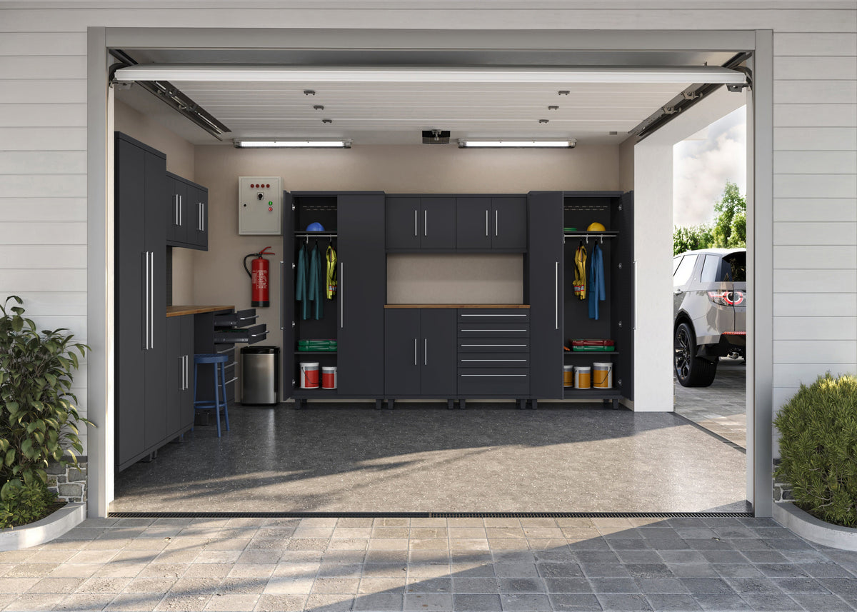 Prestige Series 9pc Cabinet Set with Base, Tool Drawers, Wall Cabinets and 36" Lockers