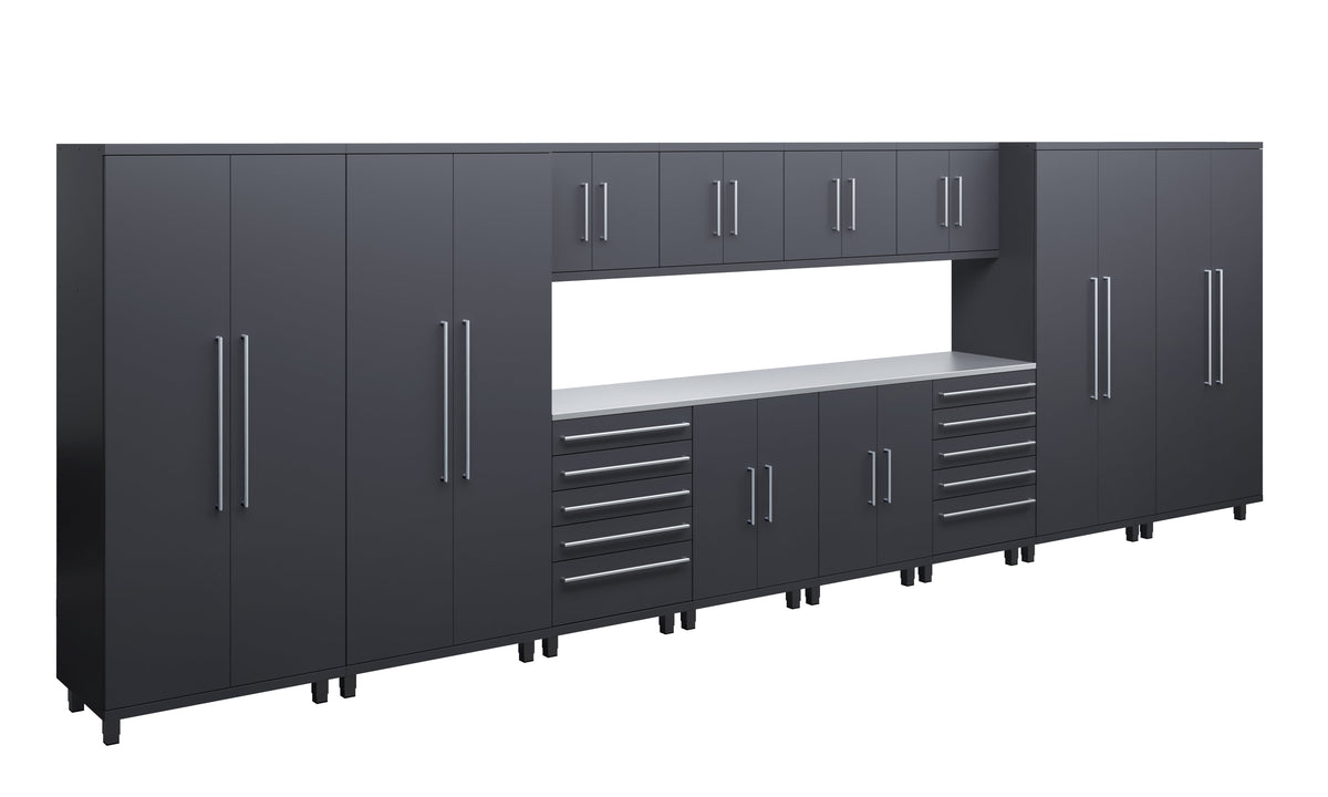 Prestige Series 14pc Cabinet Set with Base, Tool Drawers, Wall Cabinets and 36" Lockers
