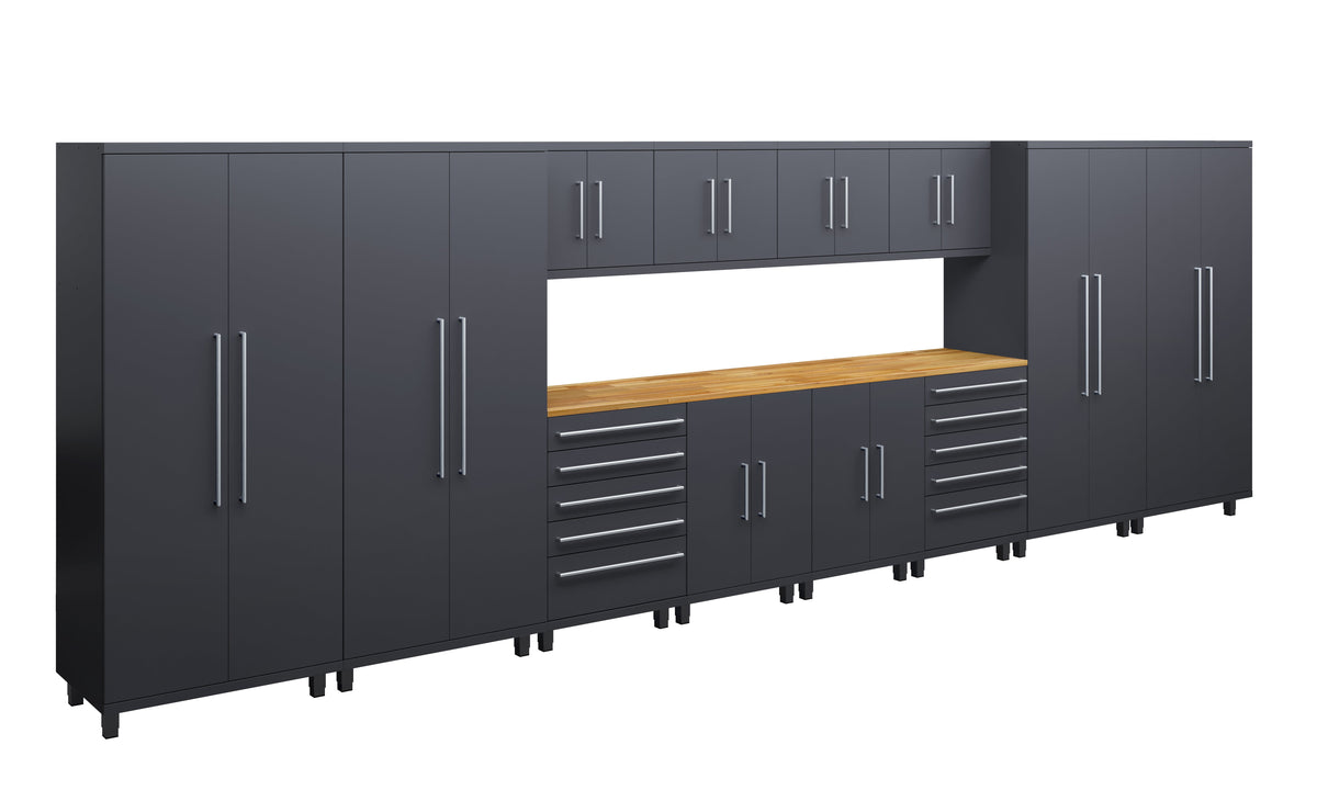 Prestige Series 14pc Cabinet Set with Base, Tool Drawers, Wall Cabinets and 36" Lockers