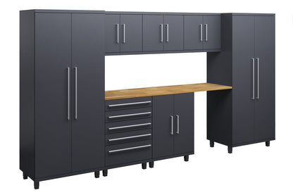Prestige Series 8pc Cabinets Set with Base, Tool Drawers, Wall Cabinets and 36" Lockers