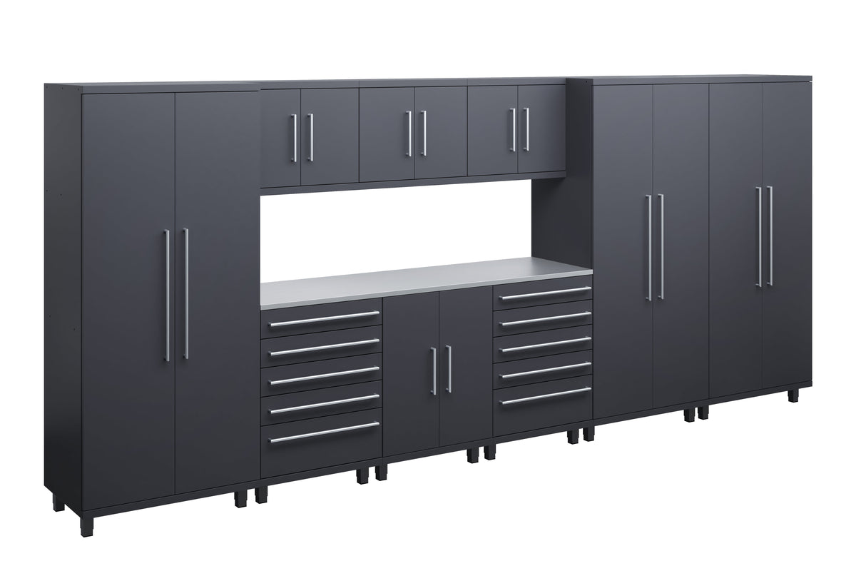 Prestige Series 10pc Cabinet Set with Base, Tool Drawers, Wall Cabinets and 36" Lockers