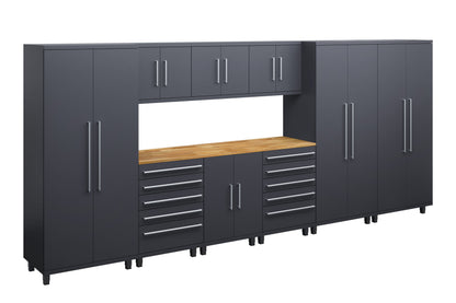 Prestige Series 10pc Cabinet Set with Base, Tool Drawers, Wall Cabinets and 36" Lockers