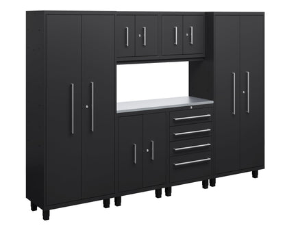 Core Plus Series 7pc Cabinet Set with Base, Tool Drawers, Wall Cabinets and 30" Lockers
