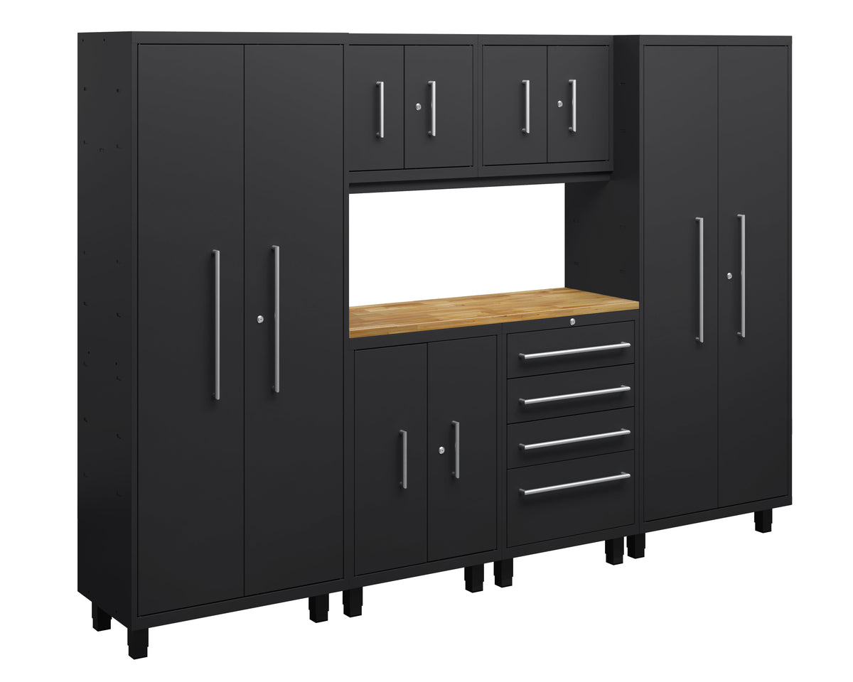 Core Plus Series 7pc Cabinet Set with Base, Tool Drawers, Wall Cabinets and 30" Lockers