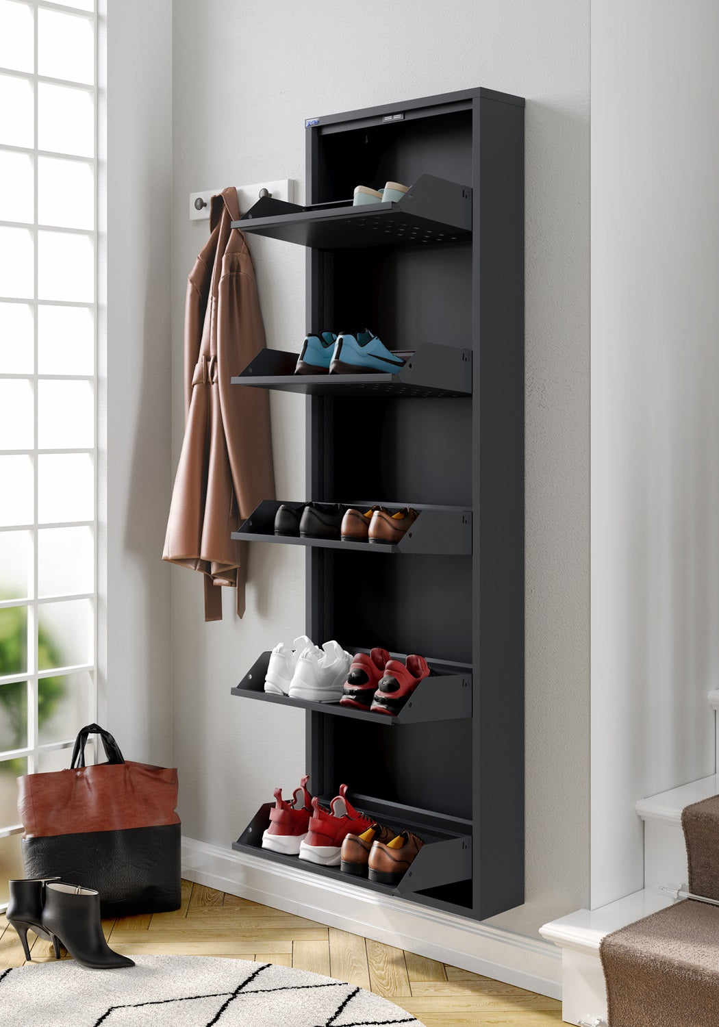 5 Door Metal Shoe Cabinet With Front Ventilation - AYK