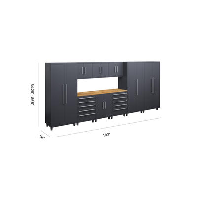 Prestige Series 10pc Cabinet Set with Base, Tool Drawers, Wall Cabinets and 36" Lockers