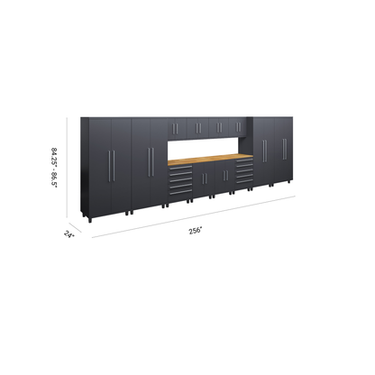 Prestige Series 14pc Cabinet Set with Base, Tool Drawers, Wall Cabinets and 36" Lockers