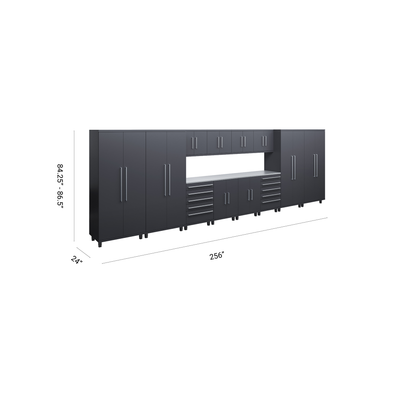 Prestige Series 14pc Cabinet Set with Base, Tool Drawers, Wall Cabinets and 36" Lockers