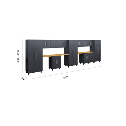 Prestige Series 14pc Cabinet Set with Base, Wall Cabinets and 36" Lockers