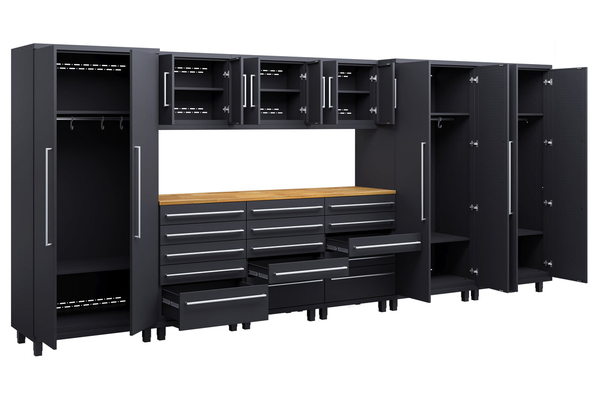 Prestige Series 10pc Cabinet Set with Tool Drawers, Wall Cabinets and 36" Lockers