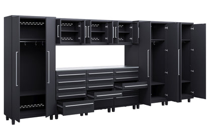 Prestige Series 10pc Cabinet Set with Tool Drawers, Wall Cabinets and 36" Lockers