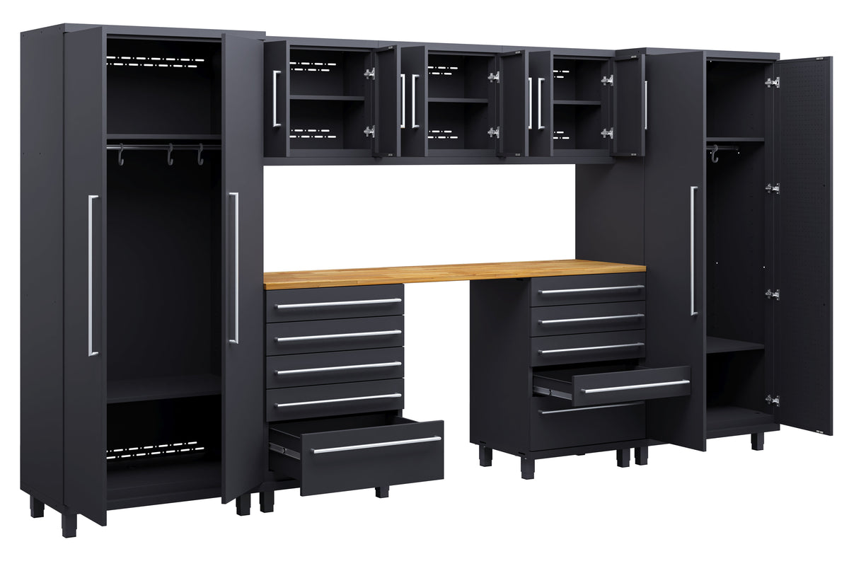 Prestige Series 8pc Cabinets Set with Tool Drawers, Wall Cabinets and 36" Lockers