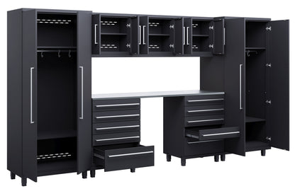 Prestige Series 8pc Cabinets Set with Tool Drawers, Wall Cabinets and 36" Lockers