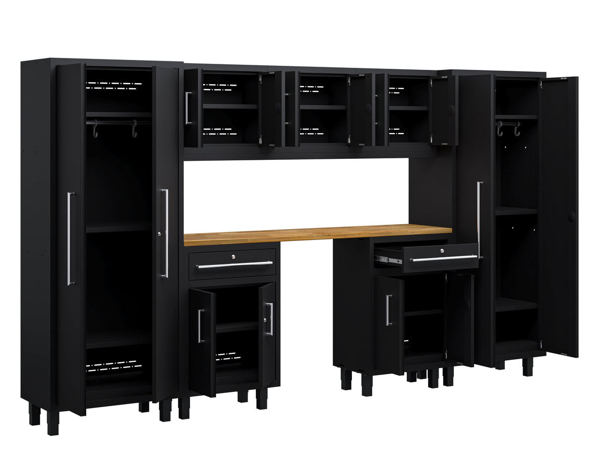 Core Plus Series 8pc Cabinets Set with Split Cabinets, Wall Cabinets and 30" Lockers