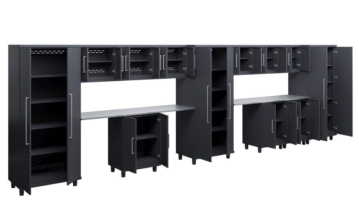 Prestige Series 14pc Cabinet Set with Base, Wall Cabinets and 36" Lockers