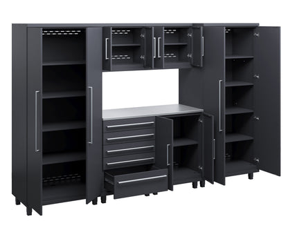 Prestige Series 7pc Cabinet Set with Base, Tool Drawers, Wall Cabinets and 36" Lockers