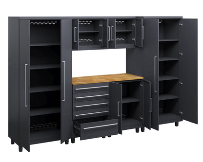 Prestige Series 7pc Cabinet Set with Base, Tool Drawers, Wall Cabinets and 36" Lockers