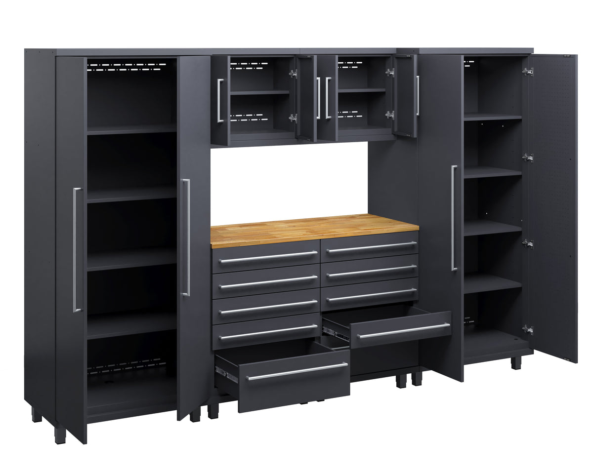 Prestige Series 7pc Cabinet Set with Tool Drawers, Wall Cabinets and 36" Lockers