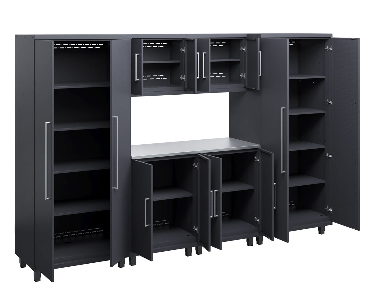 Prestige Series 7pc Cabinet Set with Base, Wall Cabinets and 36" Lockers