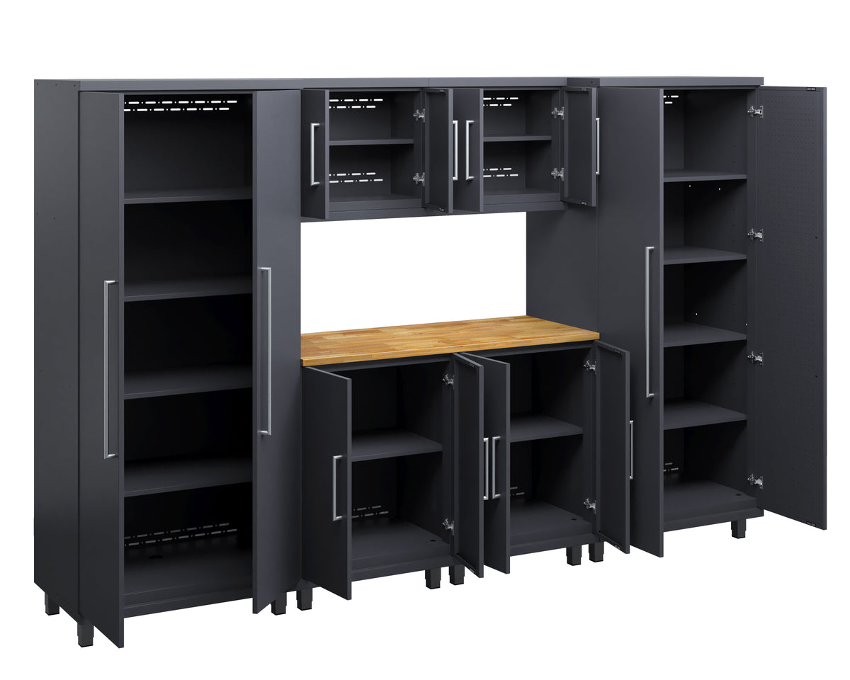 Prestige Series 7pc Cabinet Set with Base, Wall Cabinets and 36" Lockers
