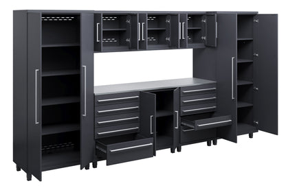 Prestige Series 9pc Cabinet Set with Base, Tool Drawers, Wall Cabinets and 36" Lockers