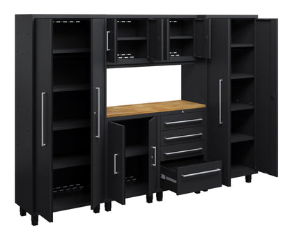 Core Plus Series 7pc Cabinet Set with Base, Tool Drawers, Wall Cabinets and 30" Lockers