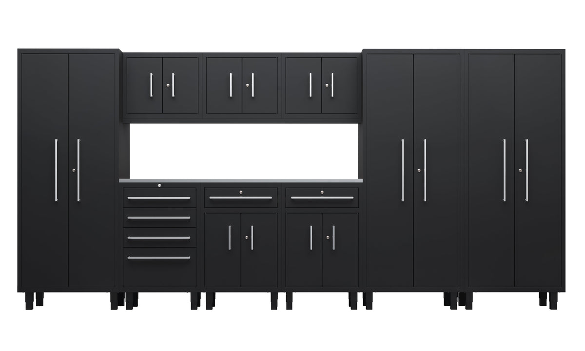 Core Plus Series 10pc Cabinet Set with Base, Split, Tool Drawers, Wall Cabinets and 30" Lockers