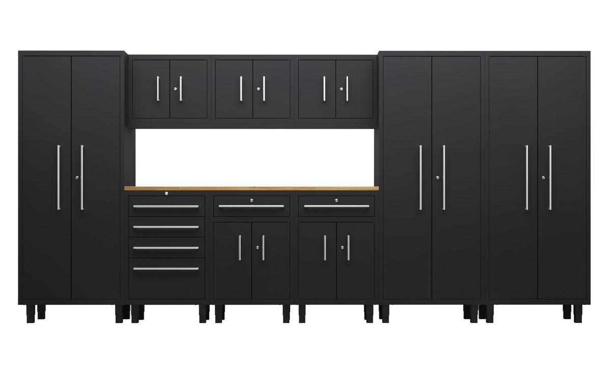 Core Plus Series 10pc Cabinet Set with Base, Split, Tool Drawers, Wall Cabinets and 30" Lockers
